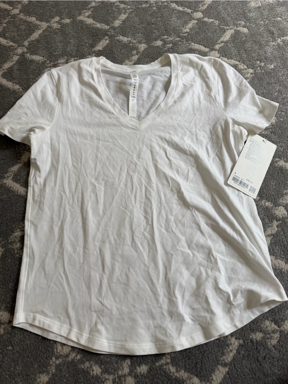 lululemon athletica White Short Sleeve V-neck Tee